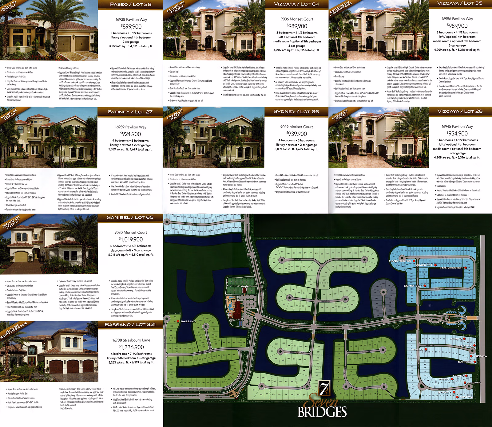 This is the back unfolded side of a 12 page gatefold catalog for real estate marketing designed and produced by Christopher Gaccione