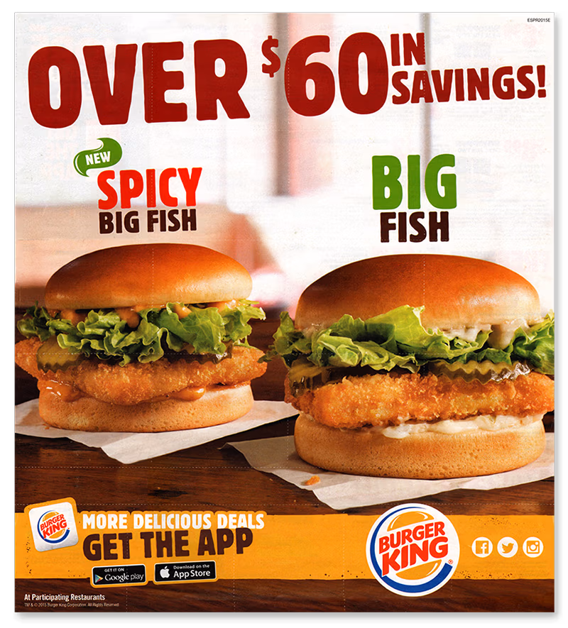 Sales collateral design and production by Christopher Gaccione for Burger King.