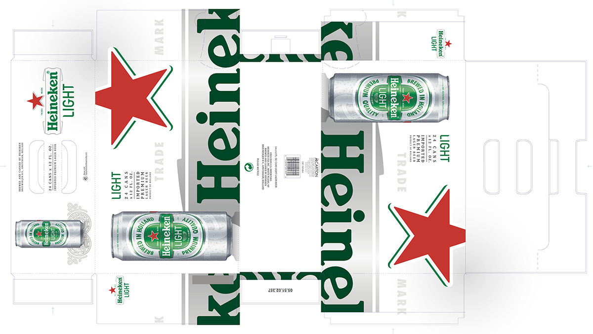 This is a package design produced by Christopher Gaccione for Heineken.
