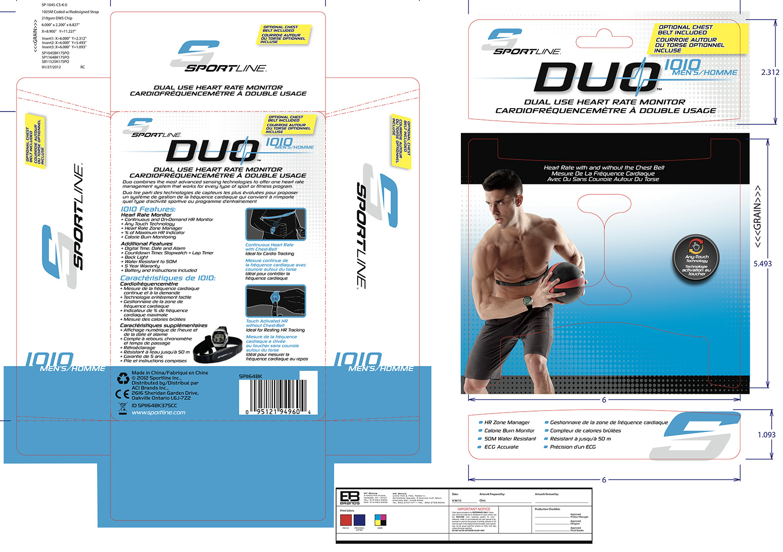 This is a product package for a heart-rate monitor produced by Christopher Gaccione.