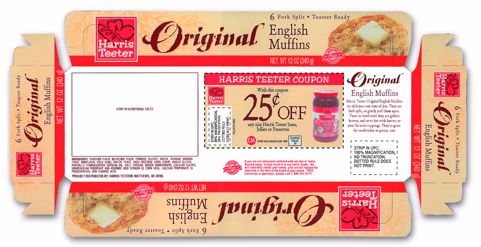 A Harris Teeter Supermarket Chain, English Muffin, package design, produced by GaccioneDesign.com