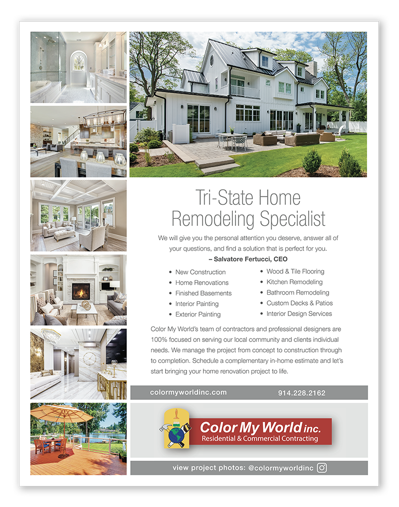 This is an Advertisement designed and produced by Christopher Gaccione for a Home Remodeling company.