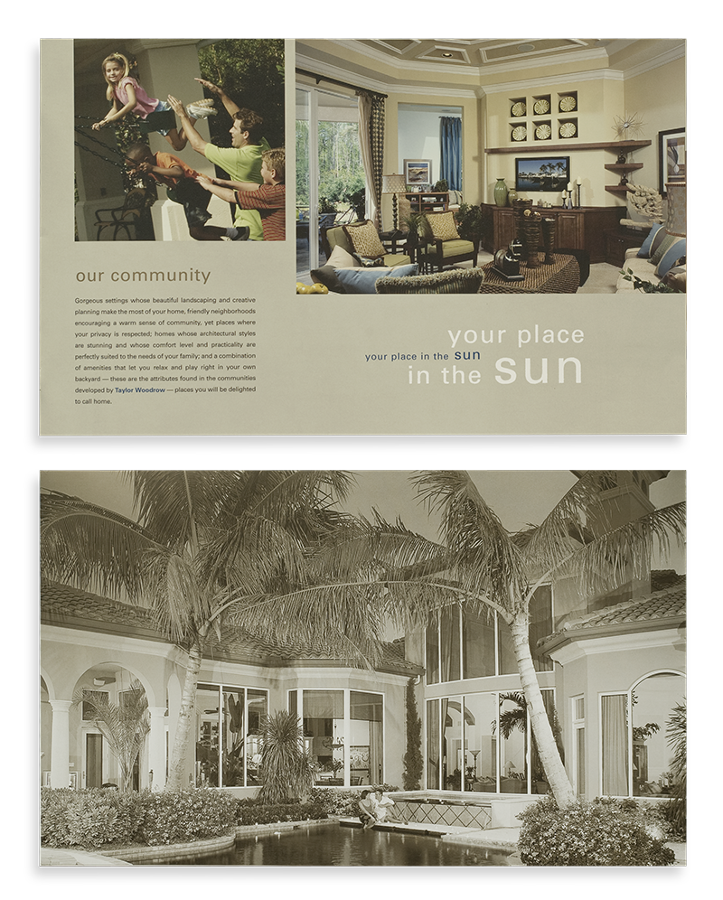 This is an inside page spread for a real estate brochure designed and produced by Christopher Gaccione.